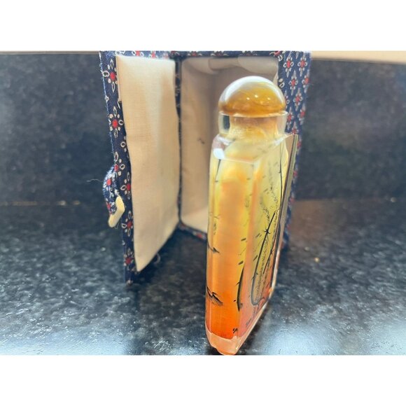 Vtg Double Sided Reverse Glass Painting Chinese Snuff Bottle Glass Signed - Picture 9 of 10